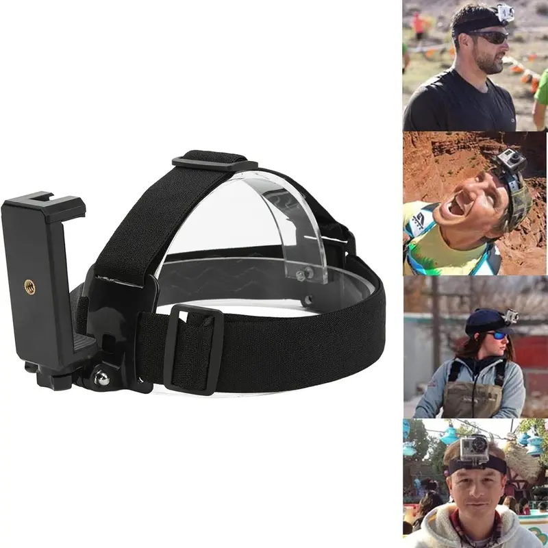 Multi-Functional Universal Head Strap Mount Holder with Adjustable Clip - 50Mm - 100Mm Fit for iPhone, Samsung, Google Pixel, GoPro, DJI, Insta360, Action Camera, Outdoor Sports Camera - Ideal for Cycling, Fishing, Hands-Free Live Stream