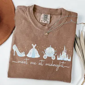 Comfort Colors Meet-me-at-Midnight Shirt, Cinderella-Inspired T-Shirt, Princess Party Gift