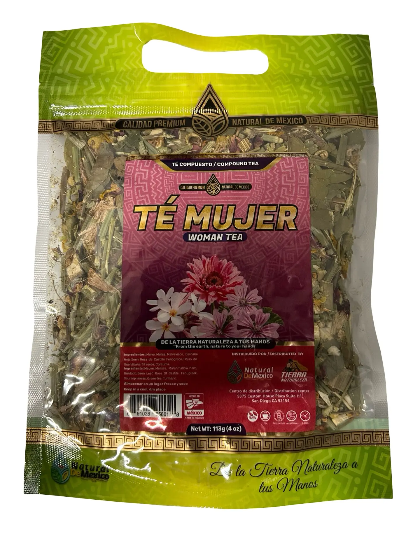 Compuesto Herbal Te Mujer Support Herbal Compound Natural Mexican Tea Wild Crafted 4 Oz.