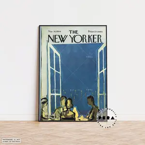 The New Yorker Magazine Cover poster Print, Retro Print, Magazine Cover Prints, Retro Magazine Cover, Best of New Yorker Prints, Trendy Wall Art