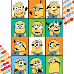 5D DIY Full Drill Round Diamond Painting Kits - Diamond Art Kit Minion Puzzle Mosaic, Canvas - DIY Wall Decor, Home Wall Decoration, Suitable for Halloween and Christmas, Birthday and Anniversary Gifts