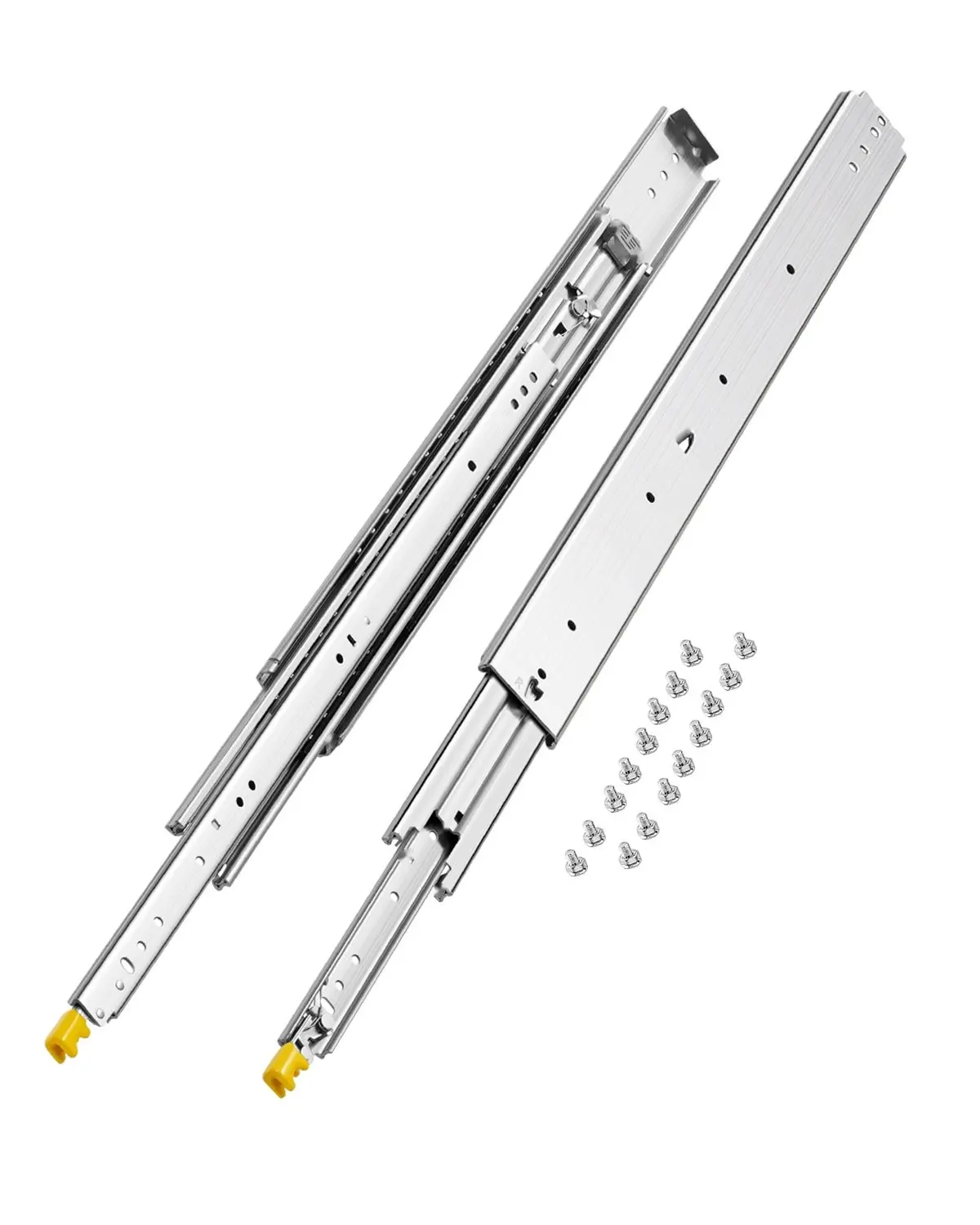 Heavy Duty Drawer Slides 32 Inch, One Pair Locking Drawer Slides With 500 Lbs Load Capacity, Side Mount Ball Bearing Rails, 3-Fold Full Extension, Durable Steel Cabinet Drawer Hardware For Kitchen And Workshop