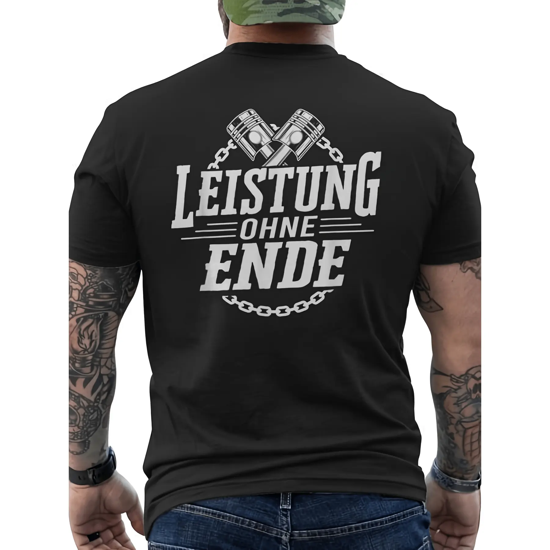 GGOR Performance Without End Tuning Car Mechanic Tuner Motor Men's T Shirt Back Print Valentine's Day Christmas Father's Day Gifts Christmas Outfits Design Relaxed Fit for Holiday Celebrations.jpeg, PLUS SIZE