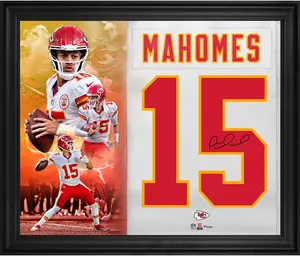 Patrick Mahomes Kansas City Chiefs Framed Autographed 20" x 24" White Jersey Number Collage - Fanatics Authentic Certified