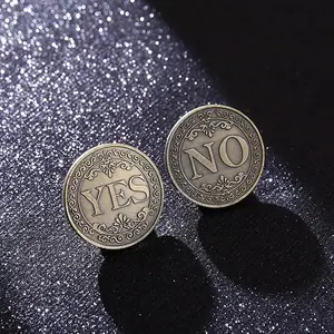 1pc Yes No Decision Maker Lucky Coin, 1 Count Double-sided Commemorative Coin, Collectible Gift for Friends, Classmates, Family