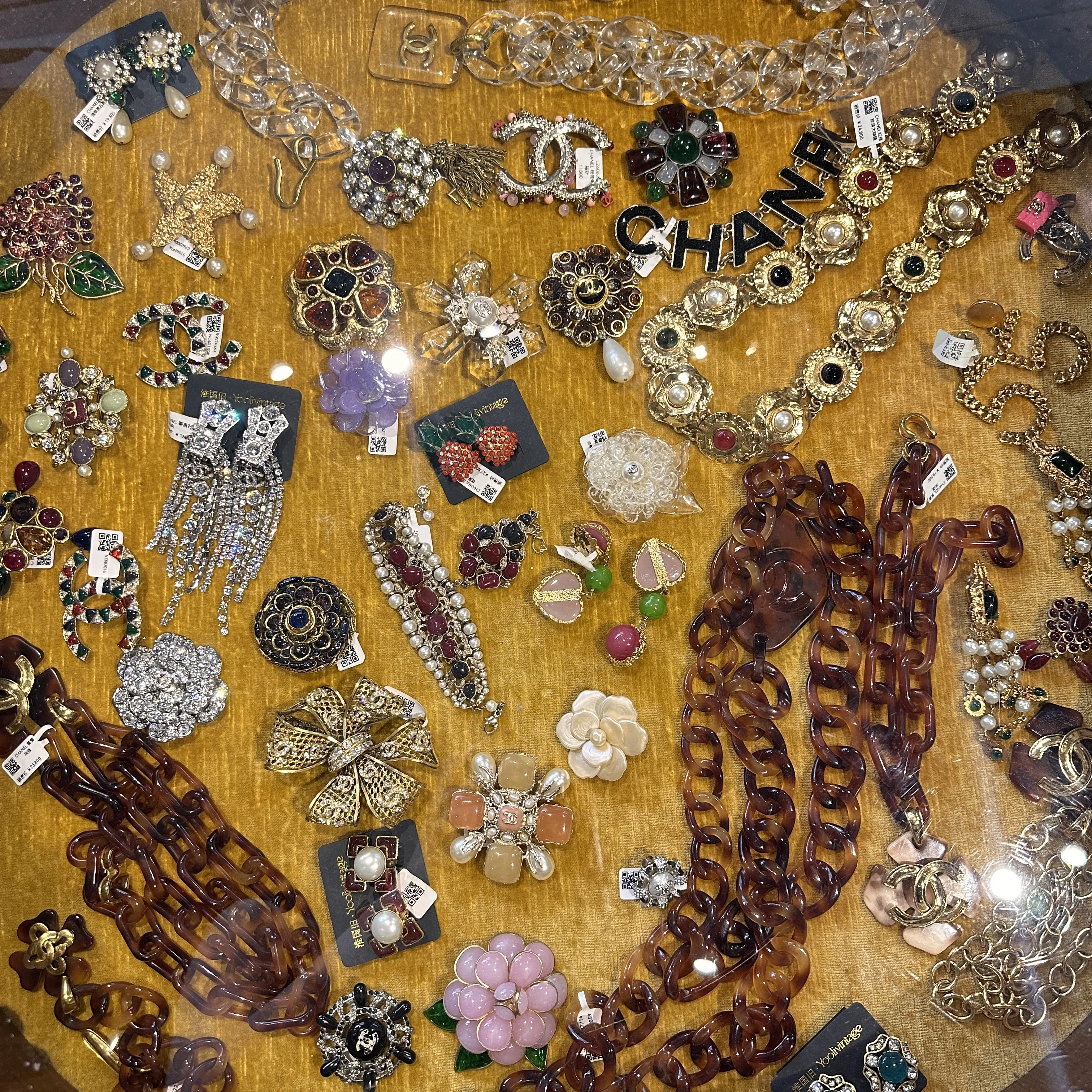 Pre-owned Pre‑Owned Vintage Chanel Mixed Jewelry Collection, CC Brooches Necklaces & Bangles