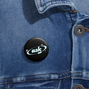 ask the signs (aqua-lilac) button (black)