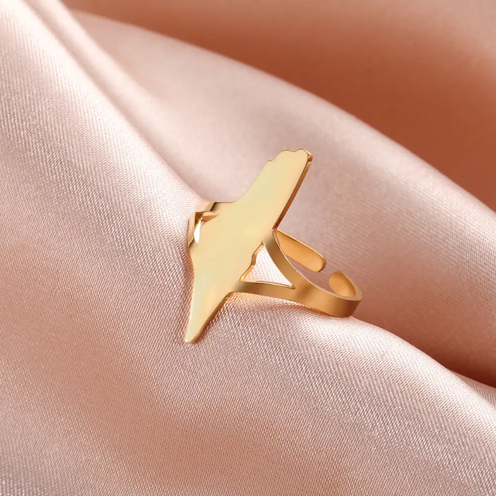 Cazador Adjustable Israel Palestine Map Rings for Women Men Stainless Steel Jewelry Country Finger Rings Gift 2025 Wholesale