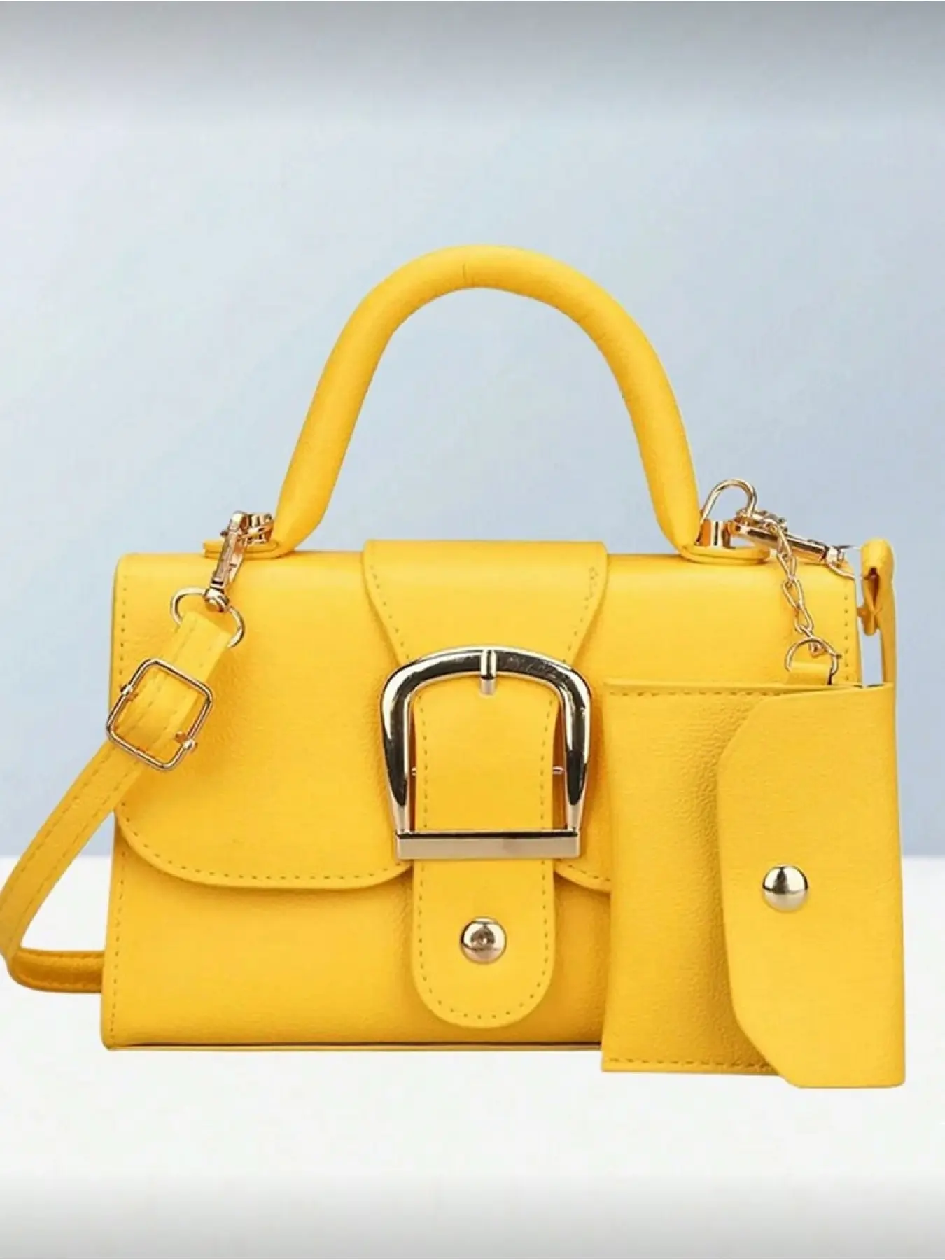 Women's PU Leather Small Square Bag Elegant Handbag Fashion Crossbody Bag Multi-functional Shoulder Bag for Commuting and Valentine's Day Gift Yellow Casual Shoulder Bag Casual Shoulder Purse