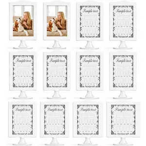 Garneck 12Pcs Double Sided Picture Frames Standing Tabletop Photo Display: 4x6 White Frame Set for Home Decor Wedding Centerpieces Desk Shelf Event Table Display