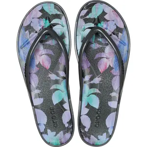 Crocs Women's Miami Round Toe Flip Flops, Summer Sandals - Floral and Animal Prints