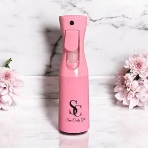 San Curly Girl Pink Continuous Spray Bottle for Hair Fine Mist Water Mist for Hair Styling 6.7 fl oz Plastic Container