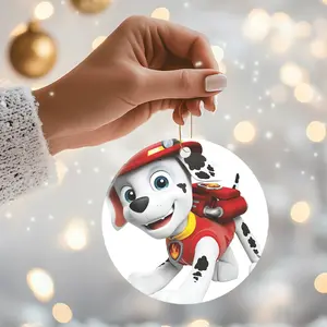 Christmas Ornaments Marshall Got Replaced Paw Patrol Paw Patrol Marshall New Year Acrylic Gift For Friends Circle X-Mas Tree