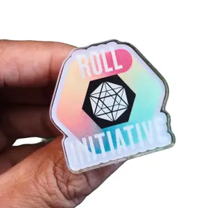 Roll Initiative Acrylic Pin - 1.5in x 1.47in D20 Design for RPG Fans High-Quality Acrylic with PVC Rubber Clutch