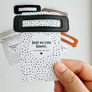 Tiny Gift Society - Leather Hair Clip - Made My Day Card