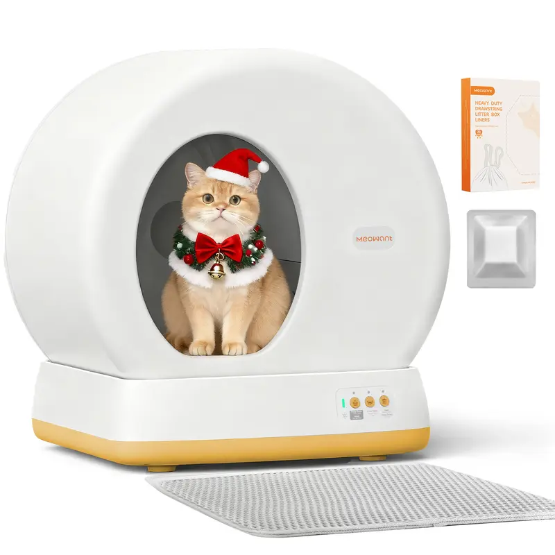 Meowant SC01 Smart Litter Box – Self-Cleaning, Odor-Free, Pee Guard, Auto Safety Stop, App-Controlled with Mat & Liner
