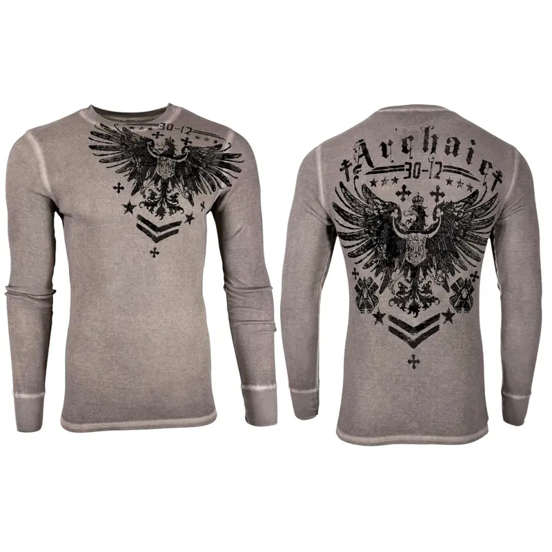 Archaic By Affliction Men's Thermal Shirt Shining Mask