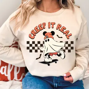 Ghost Halloween Sweatshirt, Creep It Real Mickey Ears Shirt, Retro Fall, Trick or Treat Shirts, Spooky Season Shirt, Halloween Party Shirt