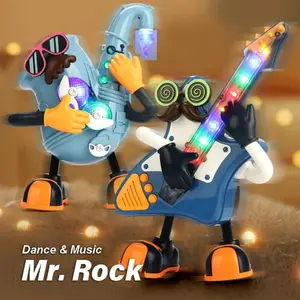 Interactive Dancing Mr. Rock Electric Saxophone & Guitar Toy with Music & Lights, Musical Instrument Toys, Perfect Gift for Birthday