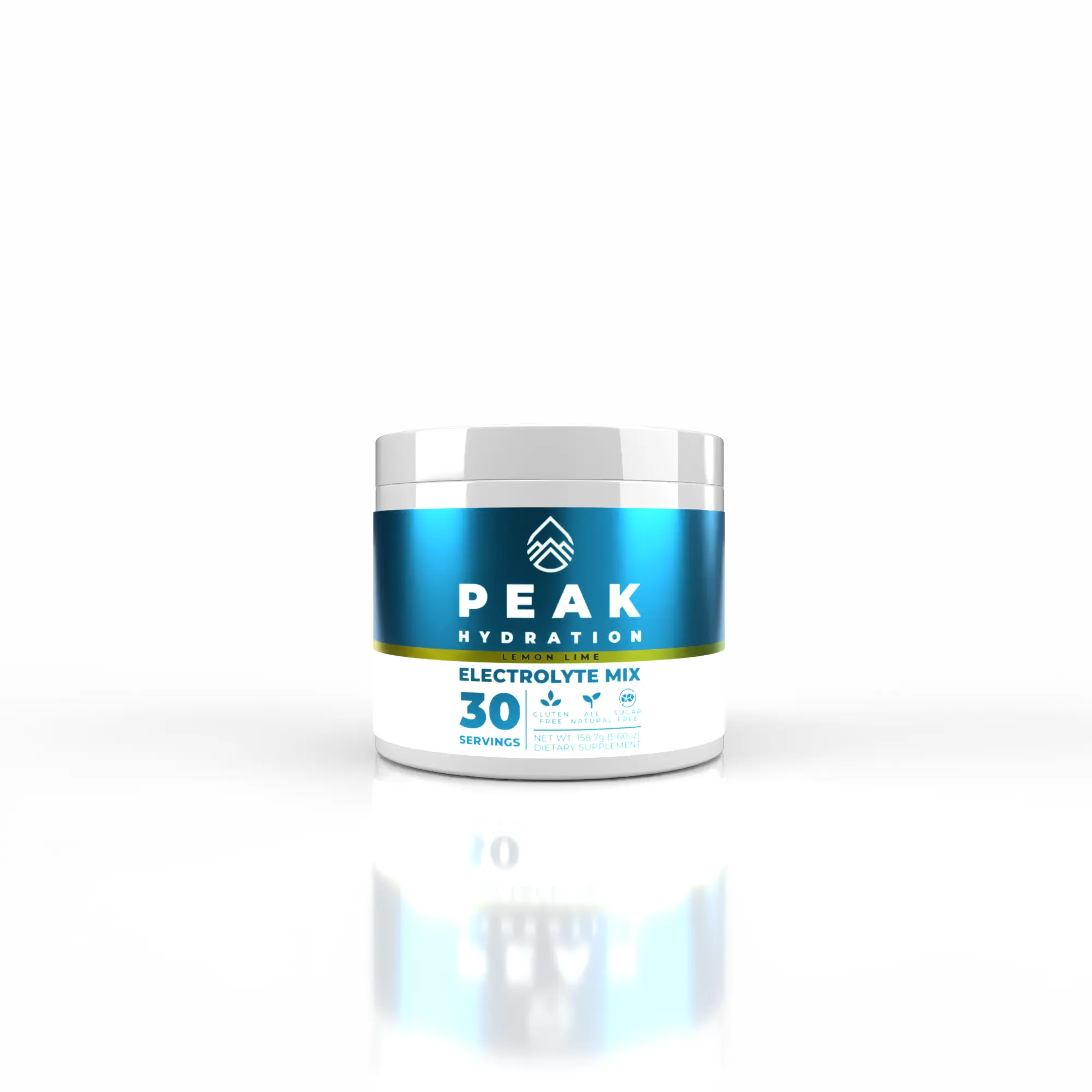 PEAK Hydration Lemon Lime Electrolyte Powder - 30 Servings | Sugar Free Hydration Drink Mix with 6 All-Natural Ingredients- Coconut Water Powder, Sodium, Magnesium, Potassium, Calcium, Tart Cherry Extract, Sweetened with Stevia
