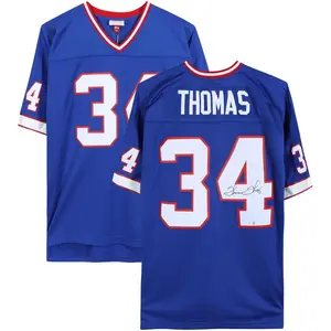 Thurman Thomas Buffalo Bills Autographed Mitchell & Ness Blue Replica Jersey - Fanatics Authentic Certified - NFL Memorabilia