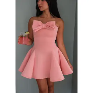 Structured Bow Mini Dress