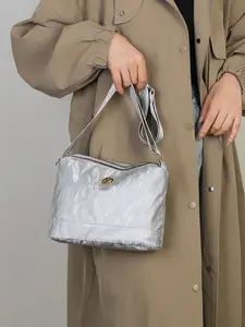 Trendy Oxford Cloth Shoulder Bag, Waterproof Multi-Functional Crossbody Backpack, Large Capacity Layered Design, Casual Urban Style