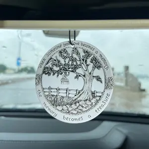 Memorial Tree Decorative Hanging, Long-Lasting Fragrance Diffuser, Natural Essential Oils, Ideal for Car & Home, Gift Idea