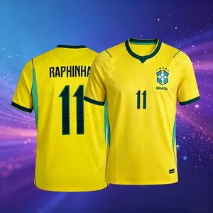 2026 Brazil #10 Neymar JR Home Yellow and Away Blue Soccer Jersey #7 Vini JR Long Sleeve 11# Raphinha Short Sleeve Jersey AX472