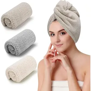 CZZXI 3 PCS Microfiber Hair Towel - Wraps for Wet Hair, Anti Frizz Turbans, for Curly Hair (Beige, Khaki, Grey)