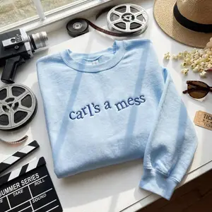 Embroidered Sweatshirt Carl's a mess