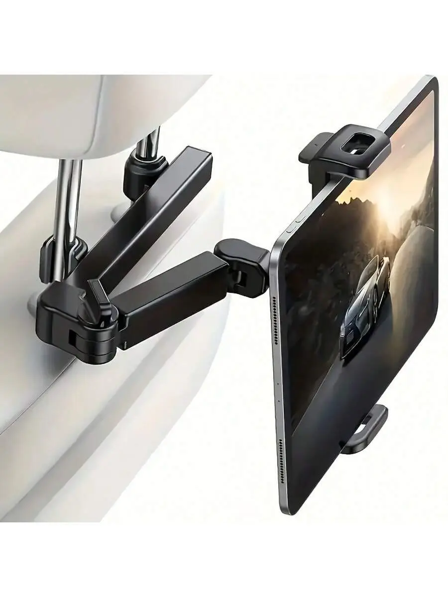 Car Headrest Tablet & Phone Mount, Car Accessories - Universal Fit for 4.7-12.9" Devices, Adjustable Secure Back Seat Mount for Road Trips, Car Phone Mount