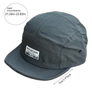 Unisex 5-Panel Short Brim Adjustable Casual Sports Cap - Quick Dry, Lightweight, Breathable Outdoor Ventilated Sports Hat, Light Hats for Running, Hiking, Summer Outdoor Use