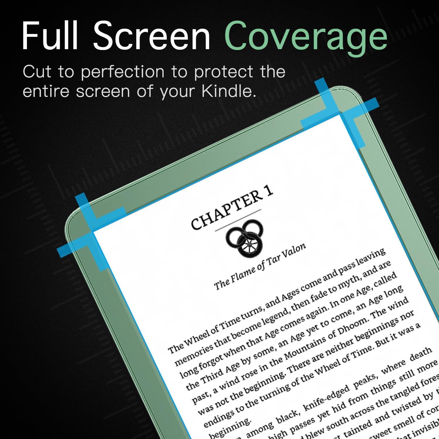 Durable 3-Piece Kindle Device Accessory Protection Set for Paperwhite, Oasis, Colorsoft - 1 Slim-Fit Charging Case, 2 Anti-Fingerprint Tempered Glass Screen Protectors, Ideal for E-Reading Enthusiasts, Travel, Commutes, Yes, Transparent