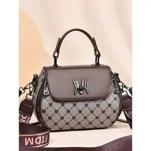 Women's Elegant Geometric Pattern Handbag, 2025 New Trendy Colorblock Crossbody Bag & Handbag, Fashionable Handbag for Back To School Unique Everyday, Ladies Purse, Fashionable Patterned Bag