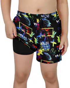 Boys Swim Trunks with Compression Liner Quick Dry Teen Boys Bathing Suit with Pockets for Summer 5-16 Years