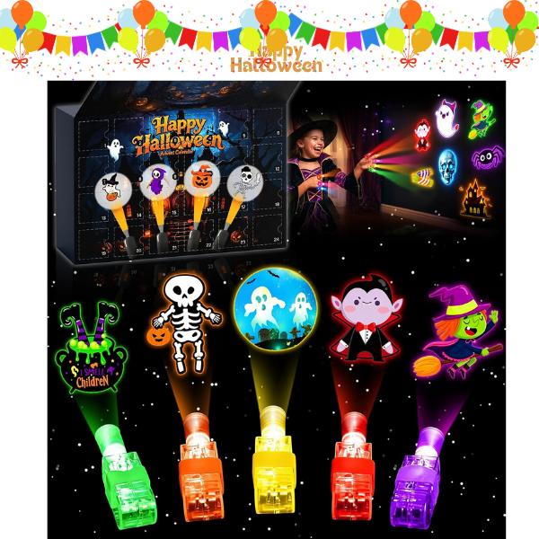 Halloween Advent Calendar 2026 for Kids, 24-Day Finger Light Surprise Countdown, 24PCS Halloween Novelty Toys, Trick or Treat Goodie Bag Stuffers, Party Favors & Gifts for Boys & Girls