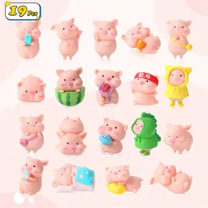 10Pcs Miniature PVC Pig Figurines Set - Collectible, Decorative Accent Animal Figure Toys for Hobbies, Animal Figure Animals, Collectible Animals