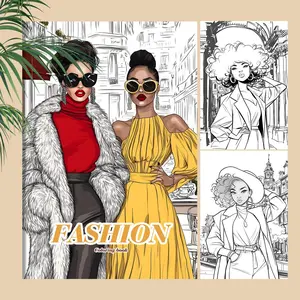 1PC Fashion Adult Coloring Book, 20 Pages Single-Sided, DIY Drawing Birthday Gift, Stress Relief, Back-To-School, New Year, Valentine's Day