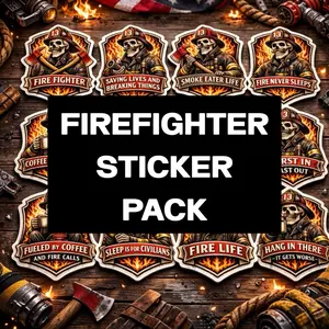 Firefighter Sticker Pack Skull Fireman Decals Funny Fire Dept Bundle