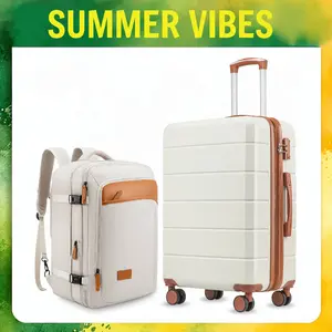 2 Piece Carry On Luggage with Backpack,  Spinner Wheels with Expandable Hardside, Lightweight and Durable Suitcase summervibes EX-Lite
