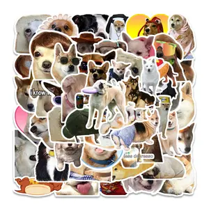 54 Funny Dog Emoticon High Adhesive Stickers for Backpacks, Pencil Cases, Keychains, Fun and Cute Designs, Perfect for Kids and Adults