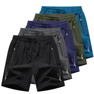 Men's Athletic Shorts Pack Of 5 in Assorted Colors with Zip Pockets and Drawstring Waist for Comfort and Style