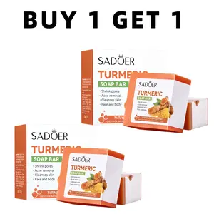 【BUY 1 GET 1】Turmeric Soap,Deep cleansing Soap,Moisturizing Soap For Face&Body,Body wash&Soap For Women&Men jabon curcuma Body Care Comfort SkinCare nurture Moisturizer Cleanser Acne Christmas Gift acne products kojic acid soap glow bar facial