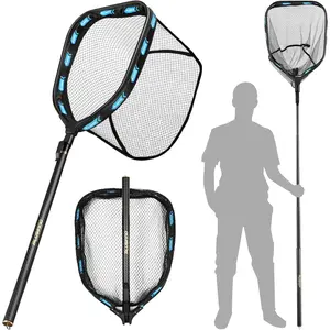 Floating Fishing Net with Telescoping Handle, Carbon Fiber Ultralight Long Fish Net, Collapsible Landing Net 6.56/7.86Ft, Fishing Gear Kayak Accessories  Bass Trout Salmon