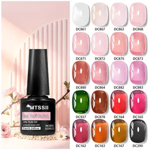 MTSSII 7ml Translucent Semi-Permanent Nail Soak Off Varnish | 20 Colors Crystal Nude Jelly Gel Polish for Spring And Summer Manicures, Gel Nail Art, Ideal Gift for Girls Salon and Nail Design DIY at Home