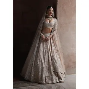 Tarnished peach masai landscape lehenga set