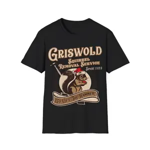 Delivered after Christmas-Griswold Squirrel Removal Service T-Shirt, Funny Christmas Vacation Tee, Holiday Movie Shirt, Clark Griswold Gift, Unisex