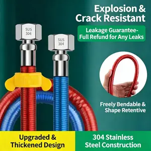 304 Stainless Steel Corrugated Pipe 4 Inch Connector for Water Heater Toilet High Temperature High Pressure Hose