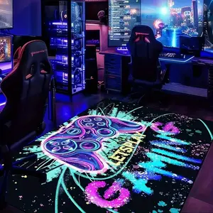 Game Controller Pattern Carpet, 1 Count Colorful Creative Design Non-slip Soft Floor Mat, Decorative Area Rug for Home Living Room Bedroom